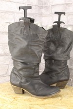 CHARCOAL LEATHER PULL ON