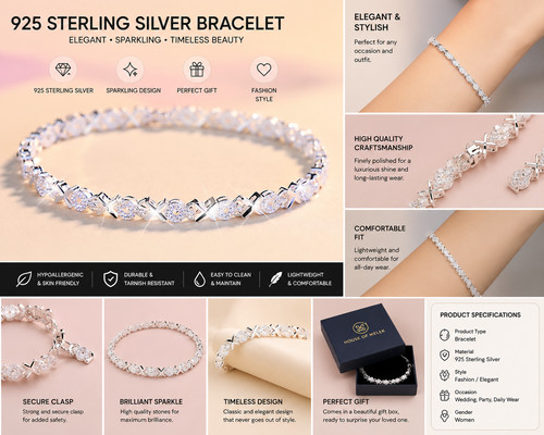 925 sterling silver bracelet - sterling,