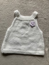 Hand Knitted Newborn Dress In