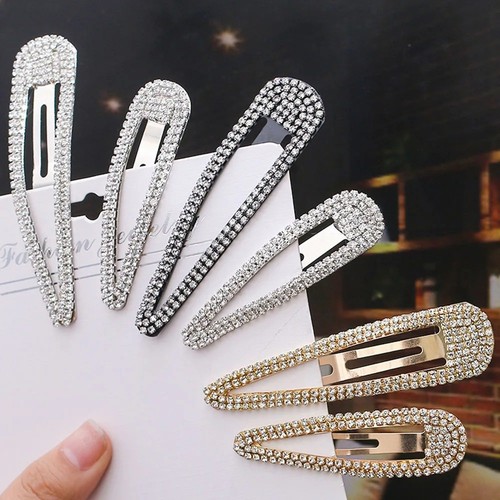Snap hair clips rhinestone - 2x,