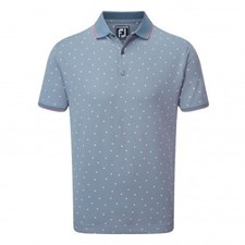 FootJoy Push Play Print Lisle Polo Shirts - Graphite/White-XL