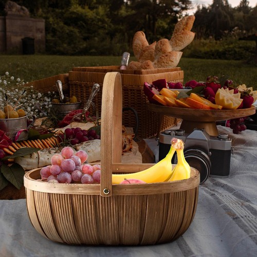 Wooden bread basket fruit - wooden,