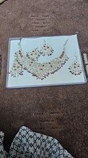 Red and silver stone necklace - and,