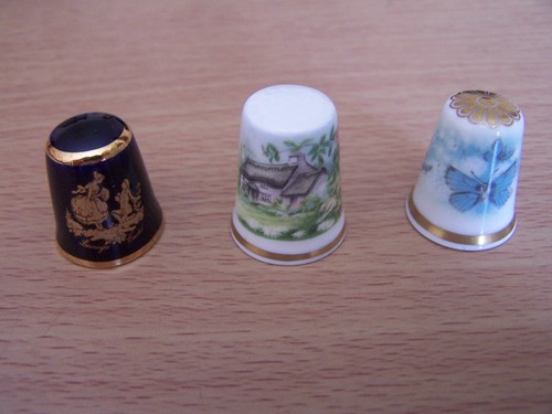 Three china thimbles spode - china,