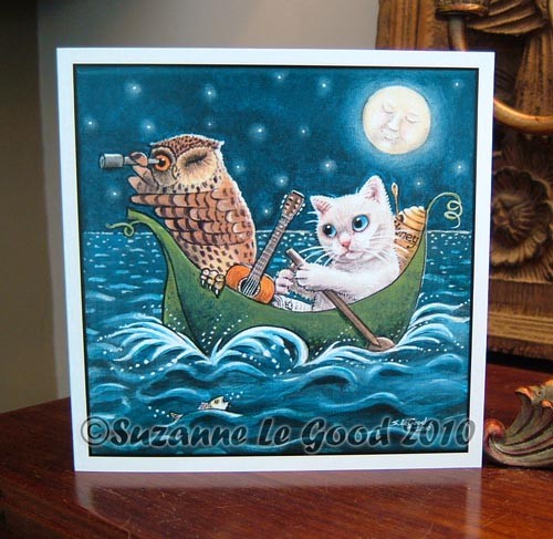 Owl and pussycat painting - and,