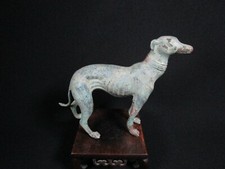 Vintage Bronze Greyhound Whippet  Dog Figurine Sculpture 