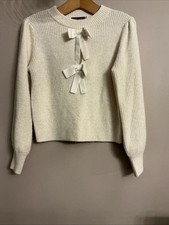 Mint Velvet Cream Bow Detail Jumper- Size Medium 