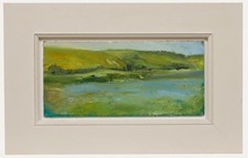 Framed Contemporary Oil - Flax
