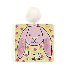 Jellycat If I were a Rabbit: A Baby Touch and Feel Board Book, Tulip Pink Bunny 