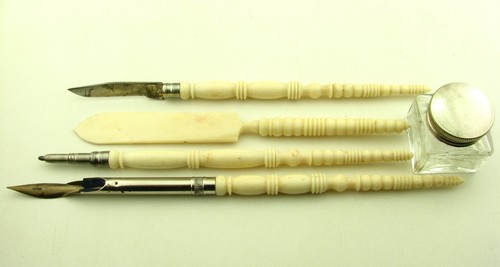 Antique bone writing set - antique,