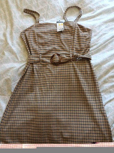 Mustard checked pinafore size - pinafore,