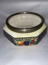 Antique Flosmaron Luster Art Deco 1930’s Bowl Made in England With EPNS Collar