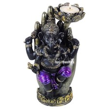 Ganesh in Hand Lotus Tea Light