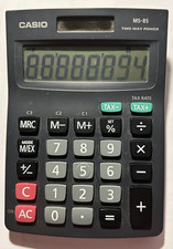 CASIO MS-8S Desktop Calculator Two Way Power Tax Black WORKING