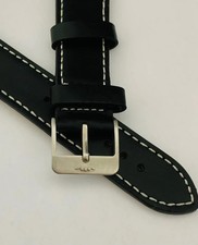 Heavy duty stitched leather Gents watch strap,Genuine Fortis S/S buckle.22mm(FT-