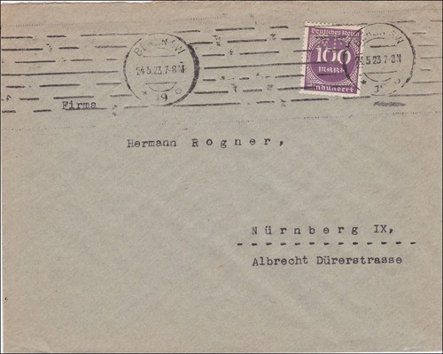 Perfin cover from berlin to - perfin:,