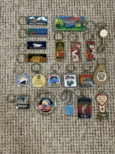 Vintage Retro Key Rings Souvenir Large Collection of 20 Pieces Great Condition
