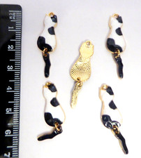 5 Black & White Cat Enamel