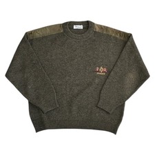 Vintage Bramante Knit Jumper Round Neck Italy 90s Retro Green Sweater Mens Large