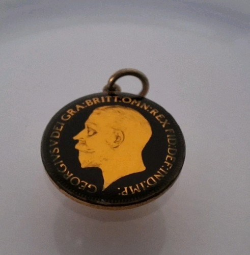 Enamel king george coin - enamel,