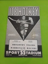 Brighton Tigers V Harringay Racers British Lg Ice Hockey Programme.  23.3.1958.