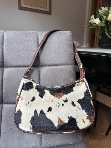 Cow print bag new brown - brown, cream