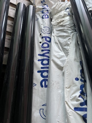 Black round polypipe rainwater - black,