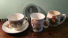 5 PIECES ROYAL COMMEMORATIVE WARE GEORGE V, GEORGE VI, ELIZABEH -see description