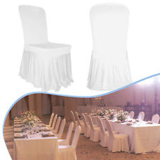 White Pleated Chair Covers with Skirt Perfect Seat Slipcover for Weddings Events