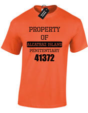 PROPERTY OF ALCATRAZ MENS T-SHIRT PRISON JAIL FANCY DRESS FUNNY CHRISTMAS GIFT