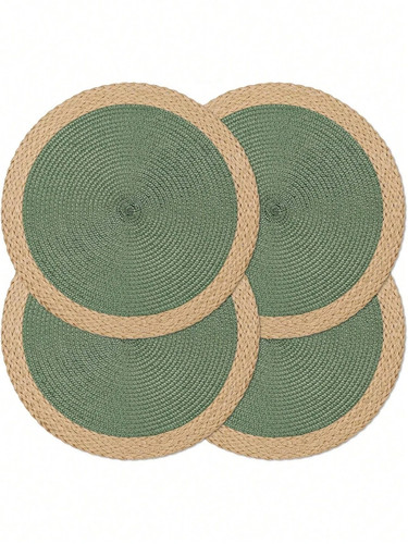 4pcs round woven placemats - round,