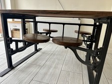 Oak Table and Cast Iron Frame