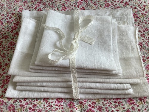 Vintage french linen - linen, remnant