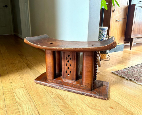 Vtg african ashanti stool - vtg, |