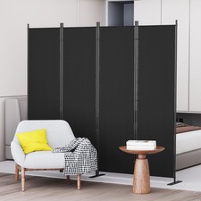 C-Hopetree 4 Panel Black Room Divider Folding Privacy Screen Freestanding 180cm