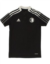 ADIDAS Boys T-Shirt Top 9-10 Years Black Cotton BK83