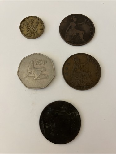 Bundle old coins 50p - old,