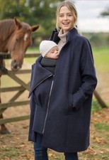 Seraphine 6 In 1 Cocoon Coat With Fleece Gilet Navy Immaculate Size 10