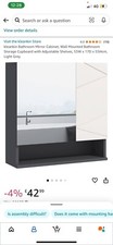 kleankin Bathroom Wall-Mounted Mirror Cabinet w/ Double Door Adjustable Shelves