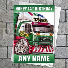 Eddie Stobart birthday card. 5x7 inches. Truck. Personalised card plus envelope.