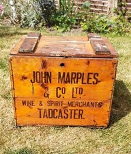 Antique Wooden John Marples & Co Ltd Wine Spirit Case Crate