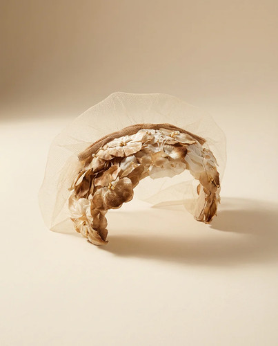 1950s floral veil fascinator - veil,