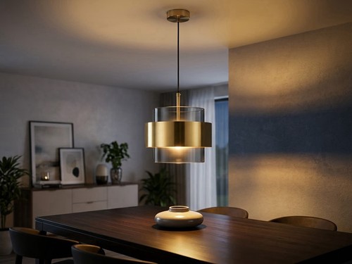 Modern brushed brass pendant - modern,