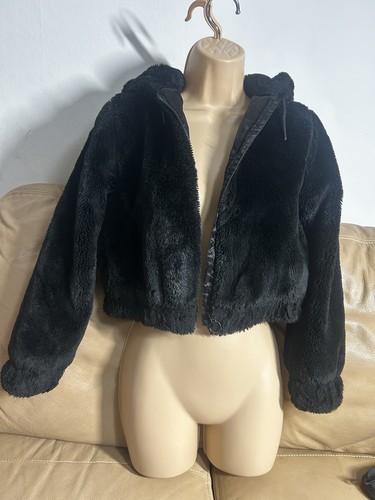 Girls black faux - girls, fur