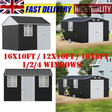 16x10ft 12x10ft 10x8ft Garden Storage Shed Bike Metal Apex Tool House Storage UK