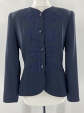 Frank Usher Navy Embroidered