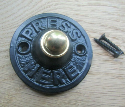 Black press here door - press,