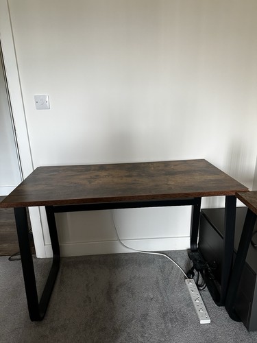 Dark walnut oak computer desk - walnut,