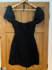 Black Backless Puff Sleeve