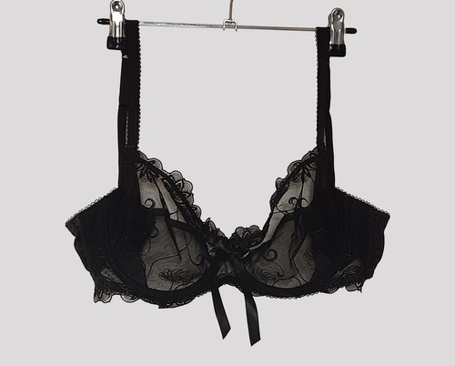 Women sheer lace black floral - black,